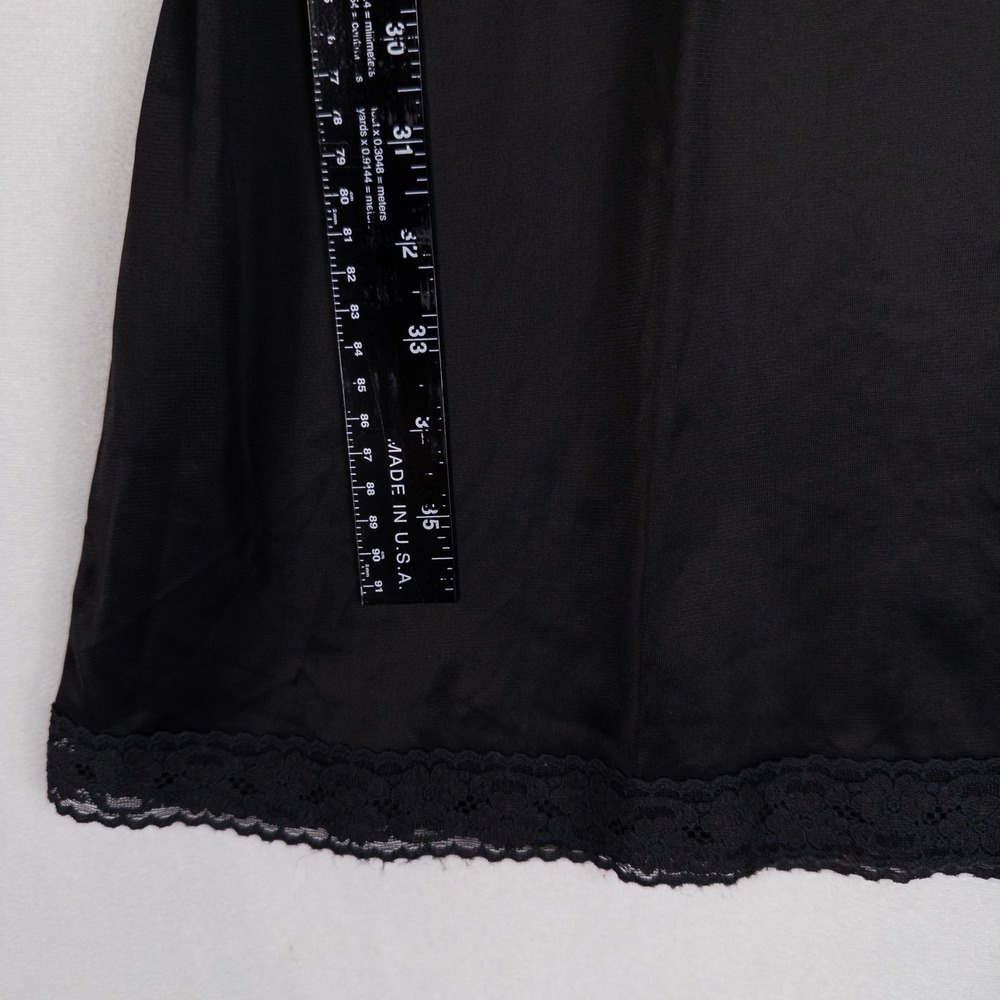 Vanity Fair Womens Full Slip 34 Black Lace Trim Vintage Antron III Nylon USA - Picture 6 of 8